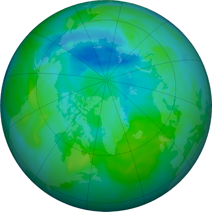Arctic ozone map for 16 August 2011
